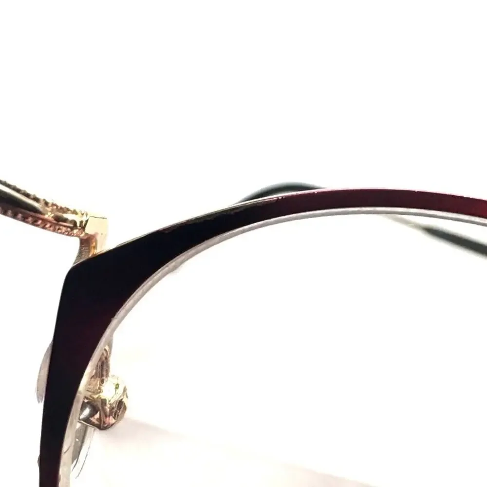 NWOT I Chiil red and gold half frame eye glasses